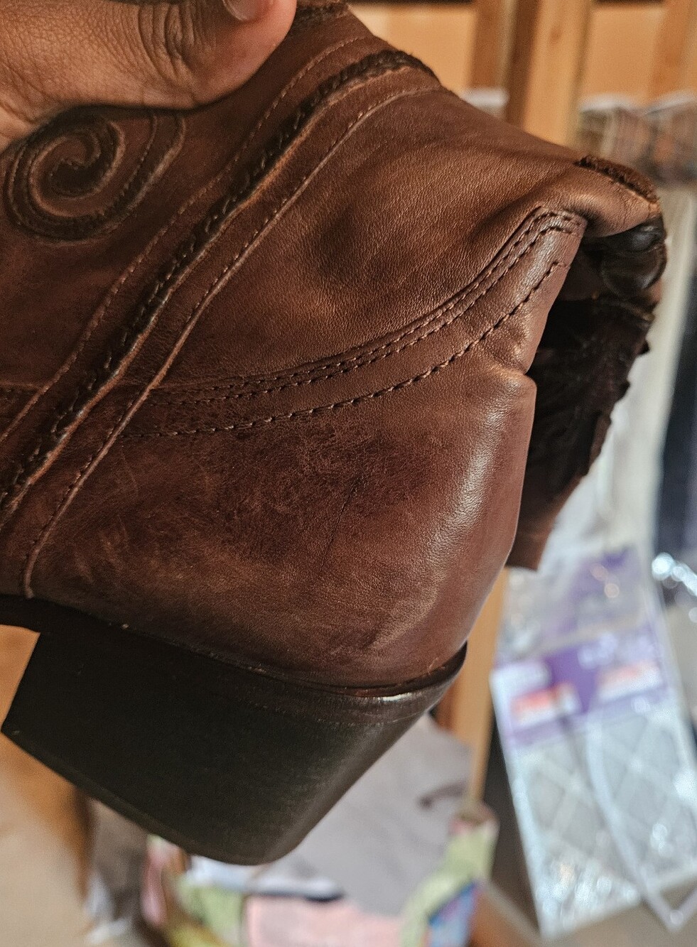 Carlos by Carlos Santana Slinger Leather Cowboy Boots - Picture 9 of 15